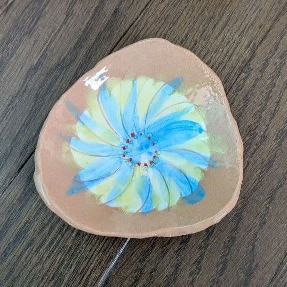 平井智　マジョリカ焼　豆皿2点