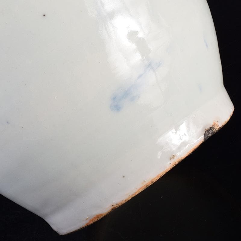 中国　青花　鳳凰花文　双耳瓶　高さ約43cm　M　R7622F