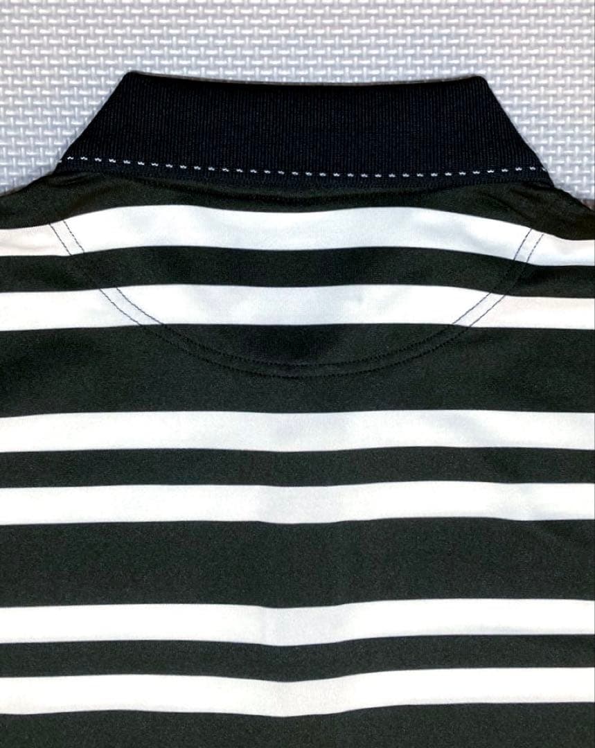 BRIEFING GOLF MS ストライプ ポロシャツ（BLK／M）