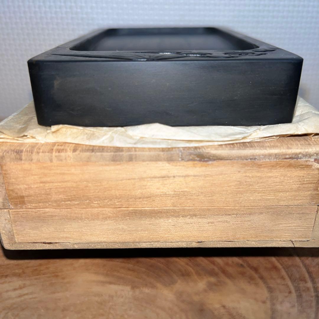 ⭕️雨端硯　祥雲に富士彫刻　11世　雨宮静軒　甲斐銘石　姿美しい　女性好み作品