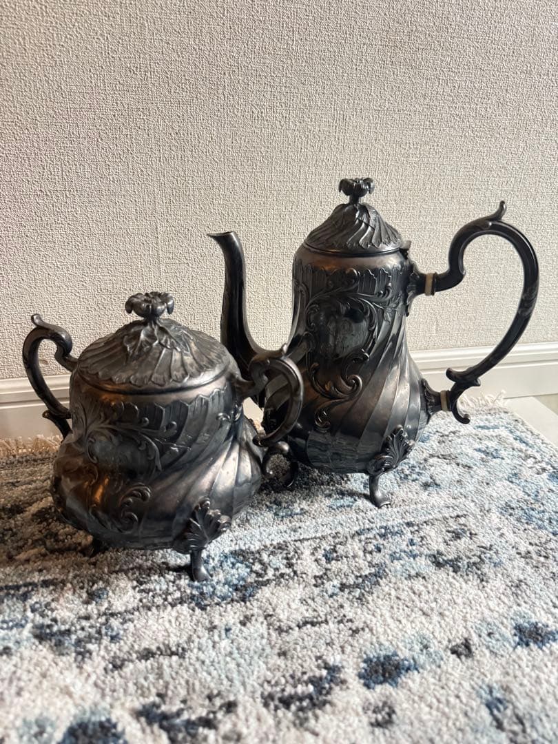 クリストフル ガリアのティーポットとミルクポットのセット